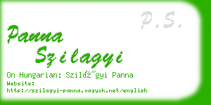 panna szilagyi business card